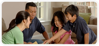 Happy family at home